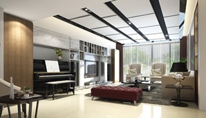 interior designed living room in Baldwin Park CA